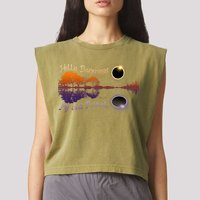 Hello Darkness My Old Friend Solar Eclipse Trending Design Garment-Dyed Women's Muscle Tee