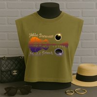 Hello Darkness My Old Friend Solar Eclipse Trending Design Garment-Dyed Women's Muscle Tee