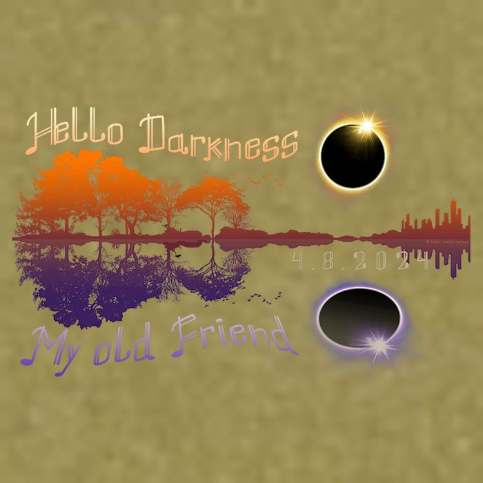 Hello Darkness My Old Friend Solar Eclipse Trending Design Garment-Dyed Women's Muscle Tee