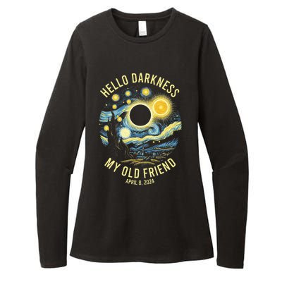 Hello Darkness My Old Friend Solar Eclipse April 8 2024 Womens CVC Long Sleeve Shirt