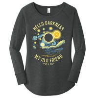 Hello Darkness My Old Friend Solar Eclipse April 8 2024 Women's Perfect Tri Tunic Long Sleeve Shirt