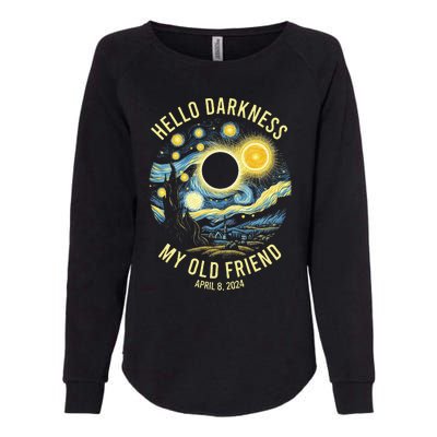 Hello Darkness My Old Friend Solar Eclipse April 8 2024 Womens California Wash Sweatshirt