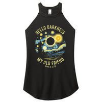 Hello Darkness My Old Friend Solar Eclipse April 8 2024 Women's Perfect Tri Rocker Tank