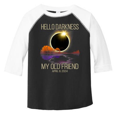 Hello Darkness My Old Friend Solar Eclipse April 08 2024 Toddler Fine Jersey T-Shirt