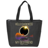 Hello Darkness My Old Friend Solar Eclipse April 08 2024 Zip Tote Bag