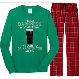 Hello Darkness My Old Friends I've Come To Drink With You Again Long Sleeve Pajama Set