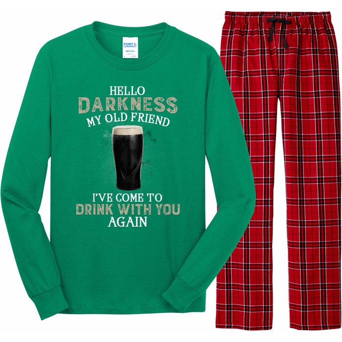 Hello Darkness My Old Friends I've Come To Drink With You Again Long Sleeve Pajama Set