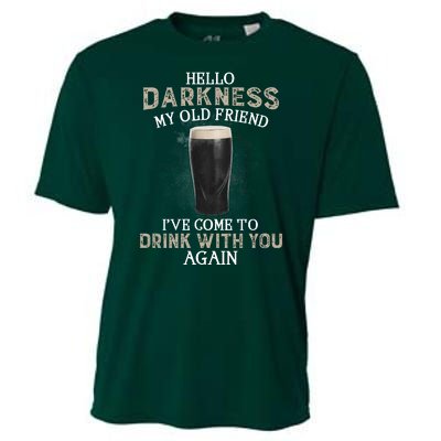 Hello Darkness My Old Friends Drink Beer St. Patrick's Beer Cooling Performance Crew T-Shirt