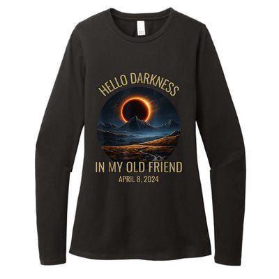 Hello Darkness My Old Friend Solar Eclipse April 08 2024 Womens CVC Long Sleeve Shirt