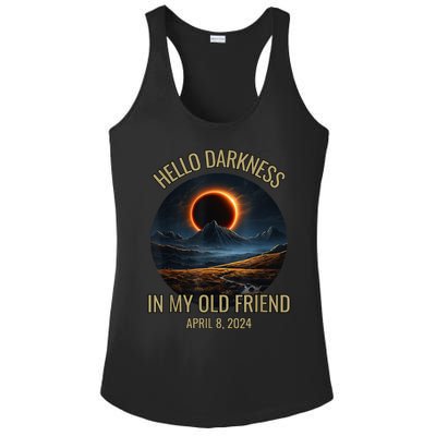 Hello Darkness My Old Friend Solar Eclipse April 08 2024 Ladies PosiCharge Competitor Racerback Tank