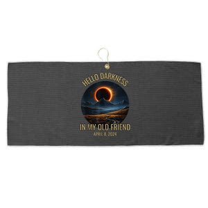 Hello Darkness My Old Friend Solar Eclipse April 08 2024 Large Microfiber Waffle Golf Towel