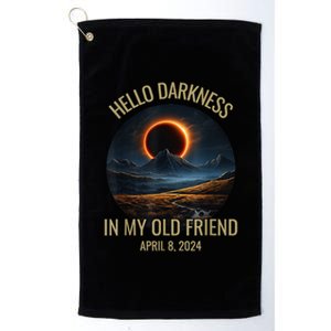 Hello Darkness My Old Friend Solar Eclipse April 08 2024 Platinum Collection Golf Towel