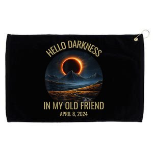 Hello Darkness My Old Friend Solar Eclipse April 08 2024 Grommeted Golf Towel