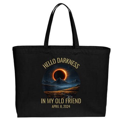 Hello Darkness My Old Friend Solar Eclipse April 08 2024 Cotton Canvas Jumbo Tote