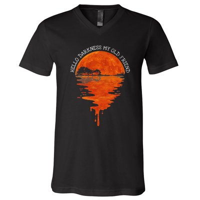 Hello Darkness My Old Friend Hippie V-Neck T-Shirt