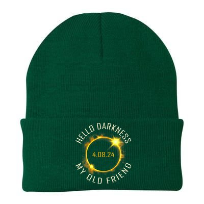 Hello Darkness My Old Friend Solar Eclipse April 08 2024 Gift Knit Cap Winter Beanie