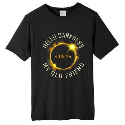 Hello Darkness My Old Friend Solar Eclipse April 08 2024 Gift Tall Fusion ChromaSoft Performance T-Shirt