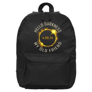 Hello Darkness My Old Friend Solar Eclipse April 08 2024 Gift 16 in Basic Backpack