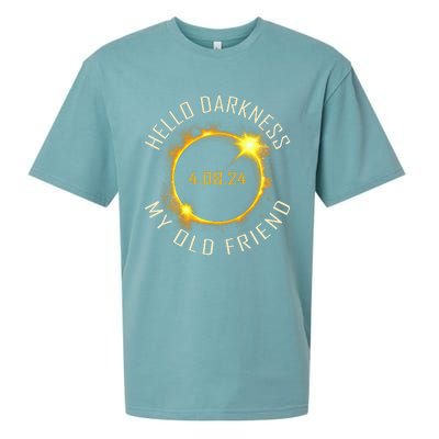 Hello Darkness My Old Friend Solar Eclipse April 08 2024 Gift Sueded Cloud Jersey T-Shirt