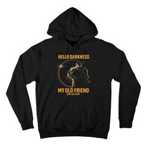 Hello Darkness My Old Friend Cat Solar Eclipse April 08 2024 Tall Hoodie