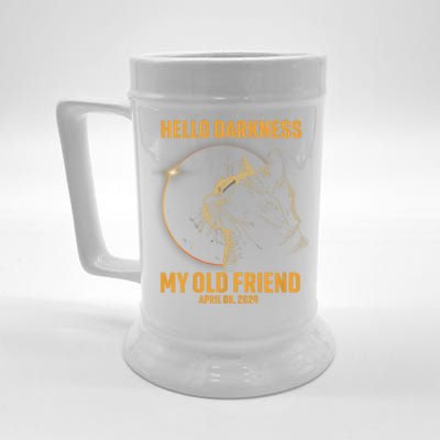 Hello Darkness My Old Friend Cat Solar Eclipse April 08 2024 Beer Stein