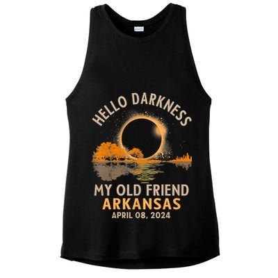 Hello Darkness My Old Friend Total Eclipse 2024 Arkansas Ladies PosiCharge Tri-Blend Wicking Tank