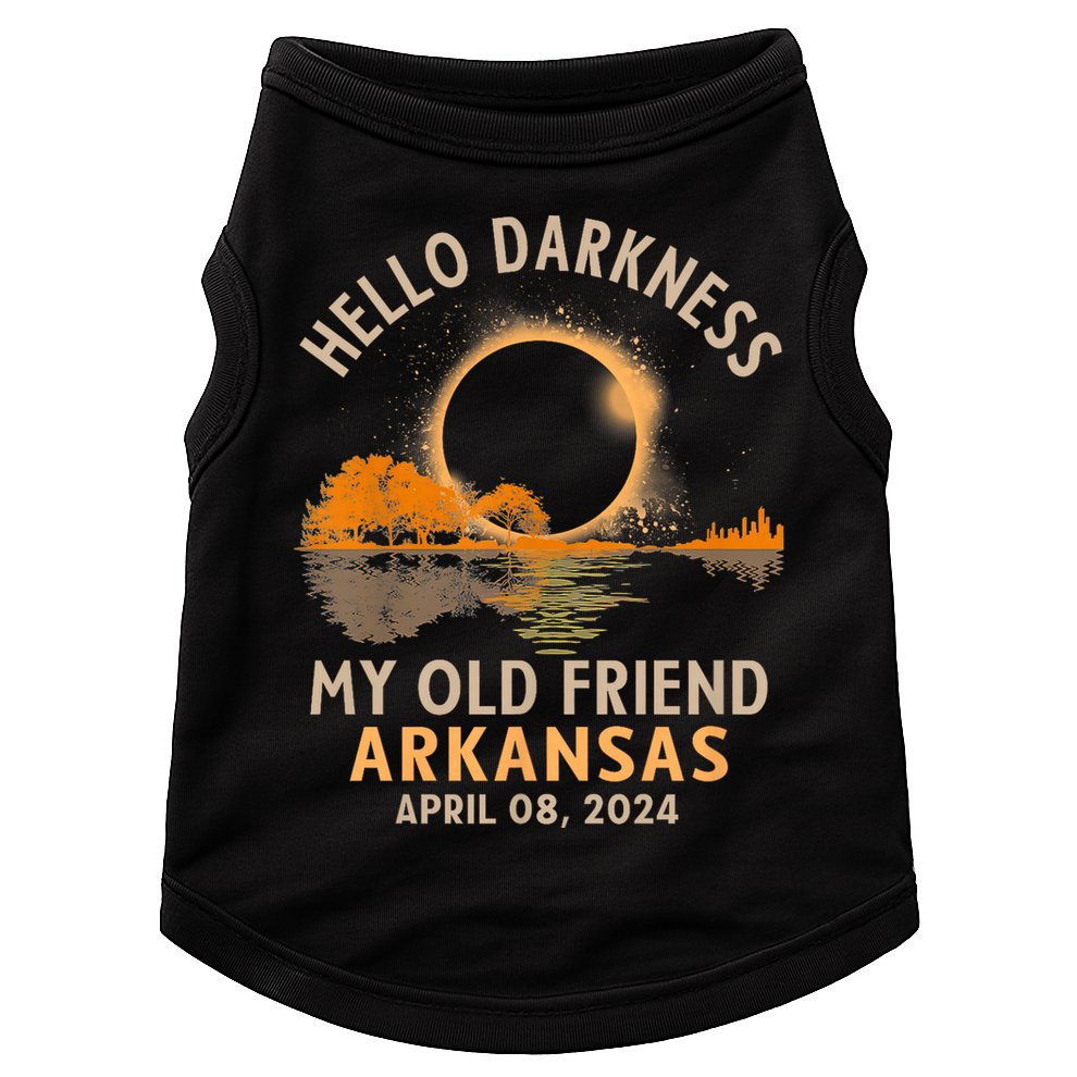 Hello Darkness My Old Friend Total Eclipse 2024 Arkansas Doggie Tank