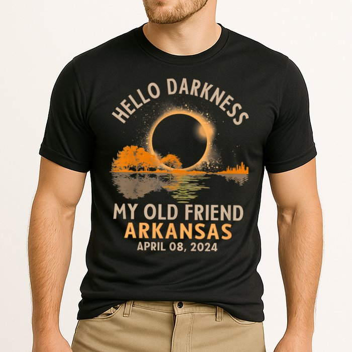 Hello Darkness My Old Friend Total Eclipse 2024 Arkansas Performance Shirt
