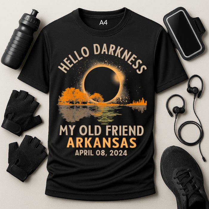 Hello Darkness My Old Friend Total Eclipse 2024 Arkansas Performance Shirt