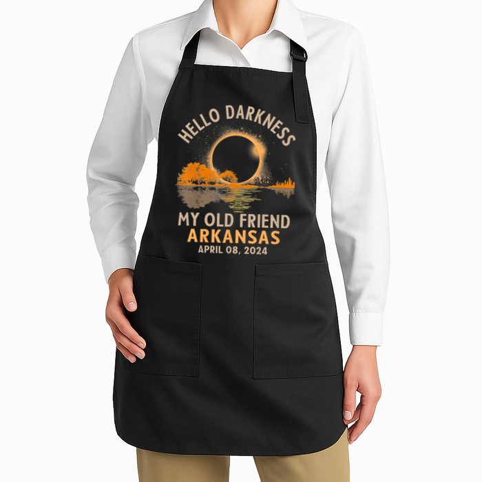 Hello Darkness My Old Friend Total Eclipse 2024 Arkansas Full-Length Apron With Pockets