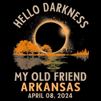 Hello Darkness My Old Friend Total Eclipse 2024 Arkansas T-Shirt
