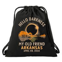 Hello Darkness My Old Friend Total Eclipse 2024 Arkansas Drawstring Bag