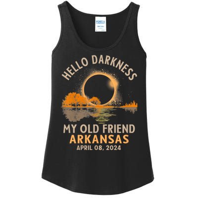 Hello Darkness My Old Friend Total Eclipse 2024 Arkansas Ladies Essential Tank