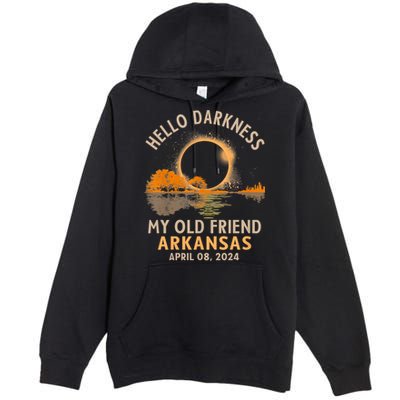 Hello Darkness My Old Friend Total Eclipse 2024 Arkansas Premium Pullover Hoodie