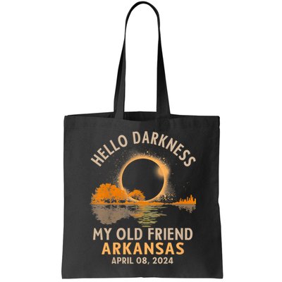 Hello Darkness My Old Friend Total Eclipse 2024 Arkansas Tote Bag
