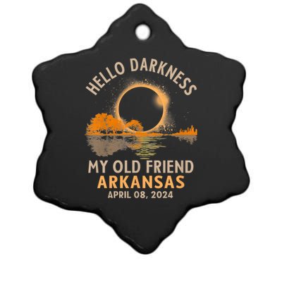 Hello Darkness My Old Friend Total Eclipse 2024 Arkansas Ceramic Star Ornament