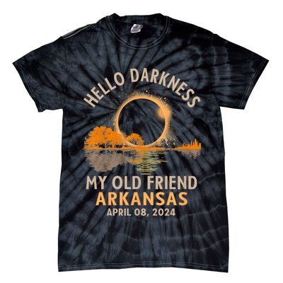 Hello Darkness My Old Friend Total Eclipse 2024 Arkansas Tie-Dye T-Shirt