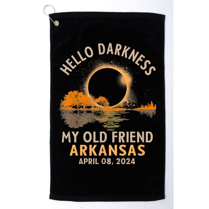 Hello Darkness My Old Friend Total Eclipse 2024 Arkansas Golf Towel