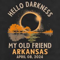 Hello Darkness My Old Friend Total Eclipse 2024 Arkansas Golf Towel