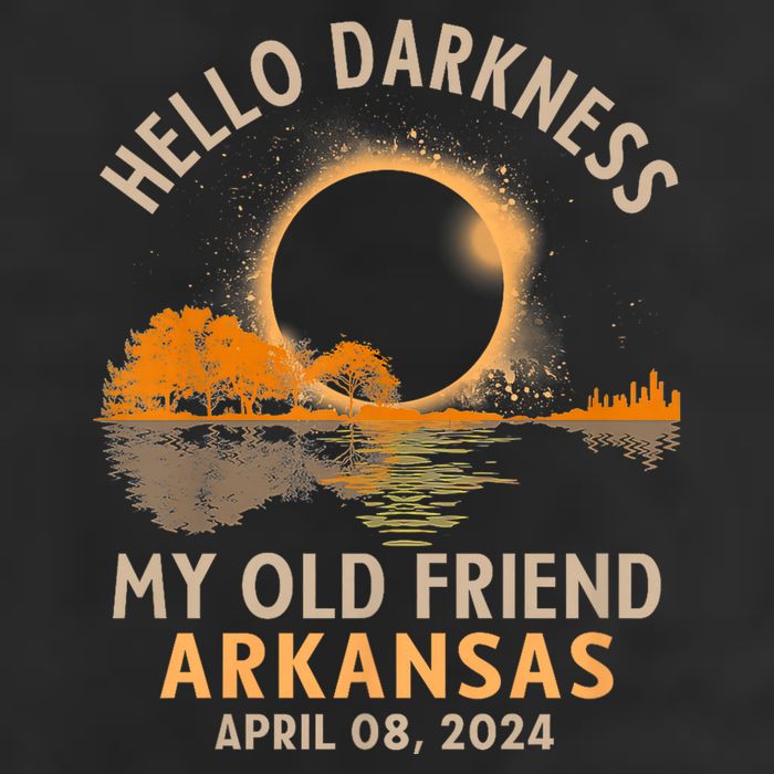 Hello Darkness My Old Friend Total Eclipse 2024 Arkansas Golf Towel