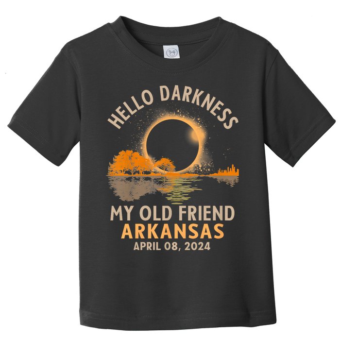 Hello Darkness My Old Friend Total Eclipse 2024 Arkansas Toddler T-Shirt