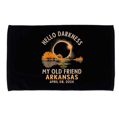 Hello Darkness My Old Friend Total Eclipse 2024 Arkansas Microfiber Hand Towel