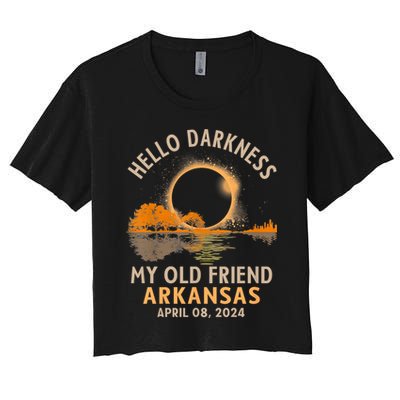 Hello Darkness My Old Friend Total Eclipse 2024 Arkansas Crop Top