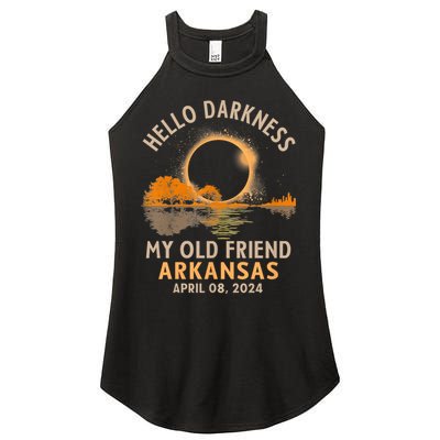 Hello Darkness My Old Friend Total Eclipse 2024 Arkansas Women's Perfect Tri Rocker Tank