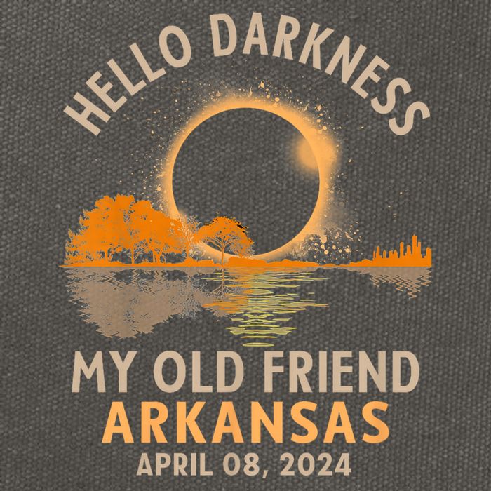 Hello Darkness My Old Friend Total Eclipse 2024 Arkansas Cotton Canvas Backpack