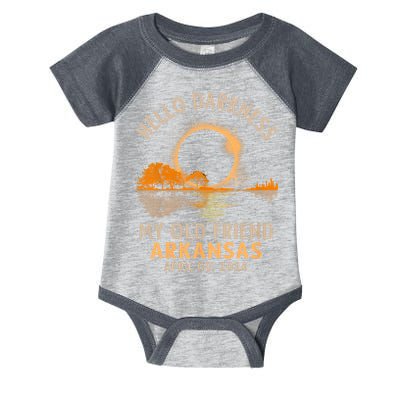 Hello Darkness My Old Friend Total Eclipse 2024 Arkansas Infant Baby Jersey Bodysuit
