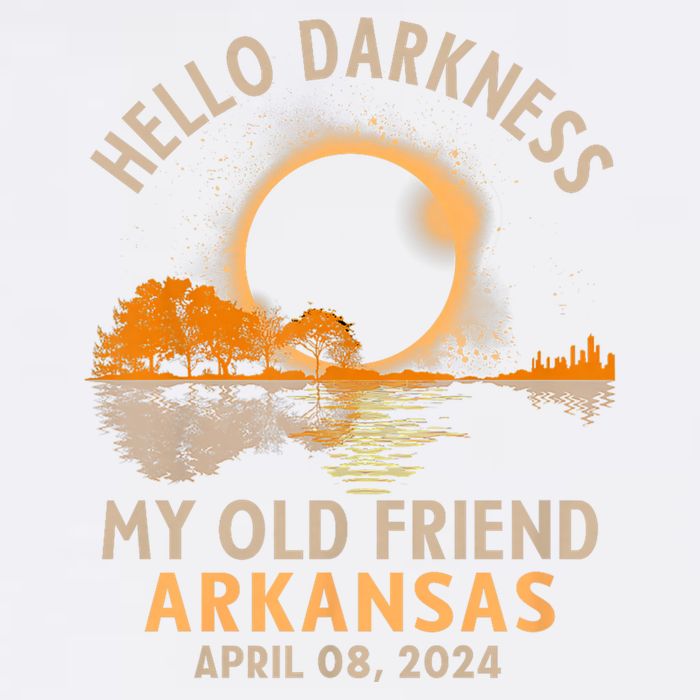 Hello Darkness My Old Friend Total Eclipse 2024 Arkansas Garment-Dyed Sweatshirt