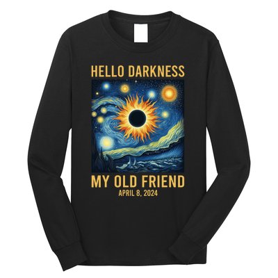 Hello Darkness My Old Friend Solar Eclipse April 08 2024 Long Sleeve Shirt