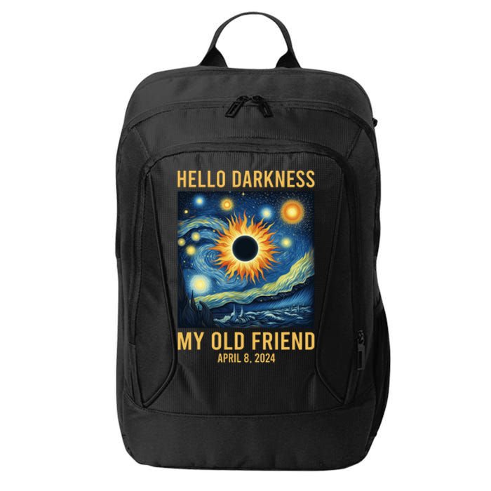 Hello Darkness My Old Friend Solar Eclipse April 08 2024 City Backpack