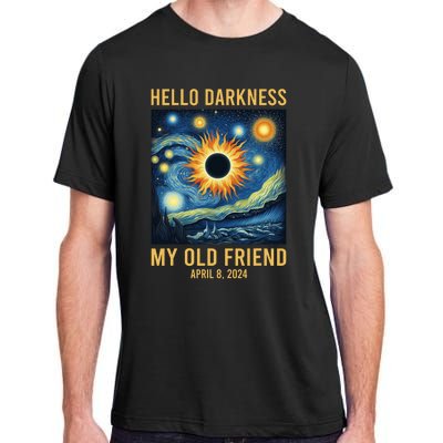 Hello Darkness My Old Friend Solar Eclipse April 08 2024 Adult ChromaSoft Performance T-Shirt